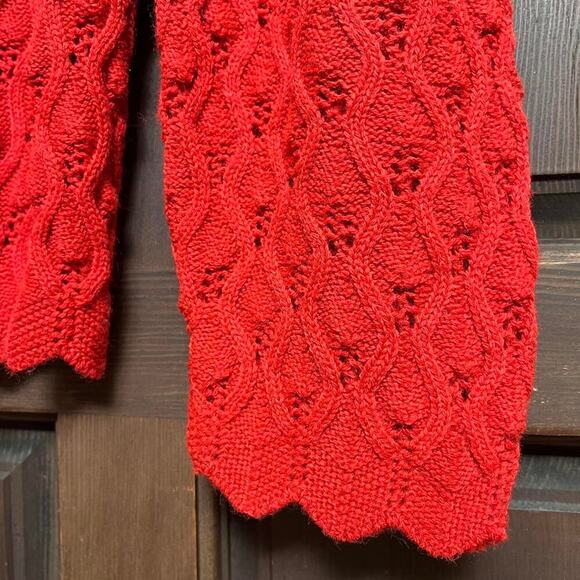 Deadstock 1960s knit cardigan Red Women's Medium - Picture 7 of 8